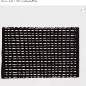 20"x30" Modern Chenille Bath Rug Black/White - Threshold